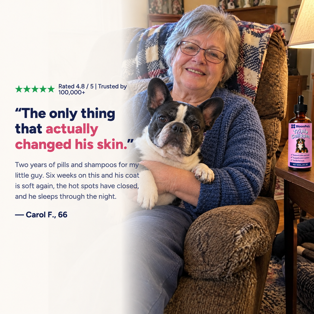 Customer review from Carol F., 66