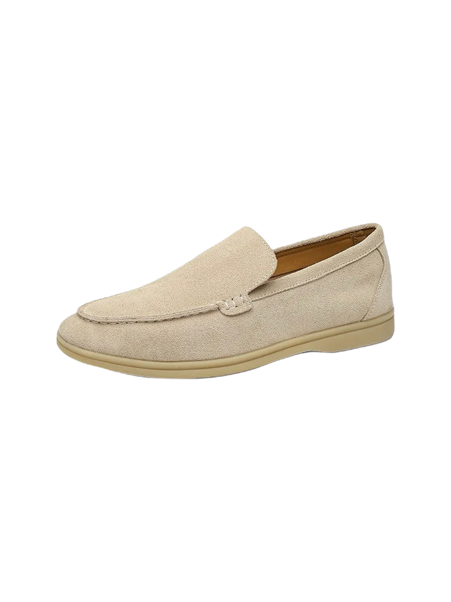 OLD MONEY SUEDE Loafers — BEIGE studio packshot hero 3:4 transparent 20260912
