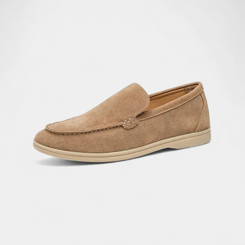 SUEDE Loafers in MANDORLA